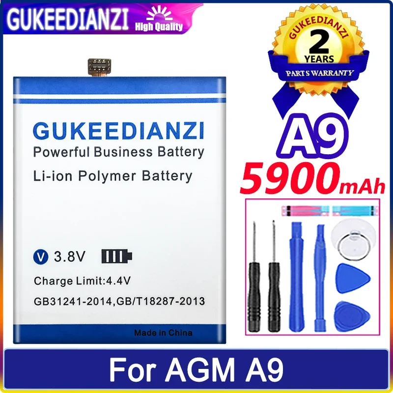 

GUKEEDIANZI Battery A 9 5900mAh For AGM A9 Batteries