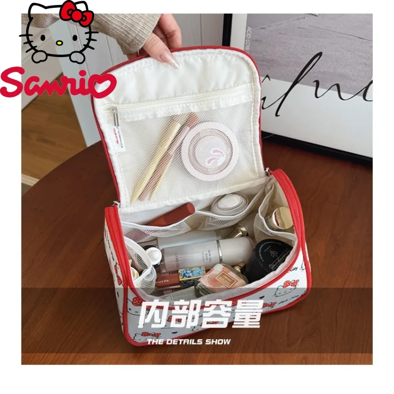  Hello Kitty Travel Makeup Bag Large Capacity Lightweight Toiletry Organizer Cute Portable Storage Travel School Daily Use