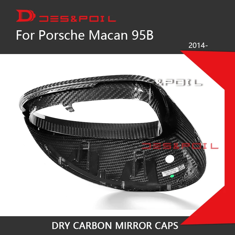 3K Dry Carbon Fiber Mirror Caps Cover For Porsche Macan 95B Replacement Auto Racing Left Hand Drive 2014-2021