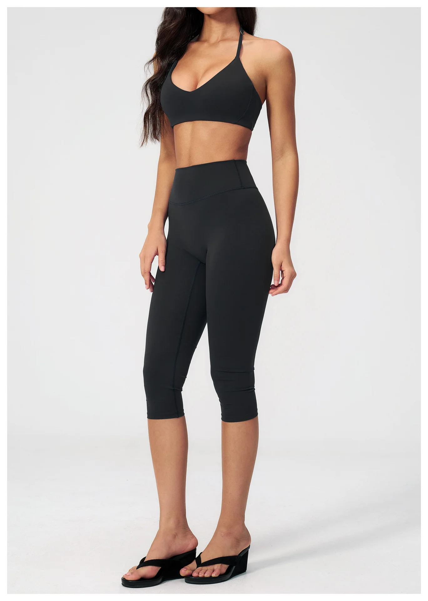 Women Tracksuit Yoga Set 2PCS Sports Set Short Sleeve Fitness Outfits Workout Clothes Running Capri Pants Gym Suit Athletic Wear