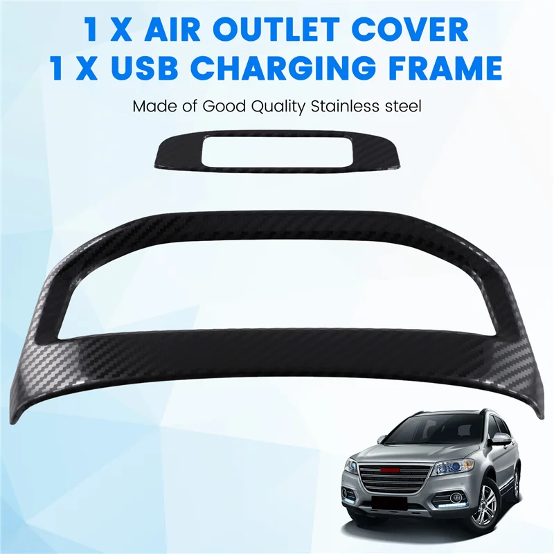 BB-для Haval H6 3Rd Gen 2021-2023, задняя крышка воздуховыпускного отверстия автомобиля, рамка для зарядки через USB, отделка, аксессуары для интерьера