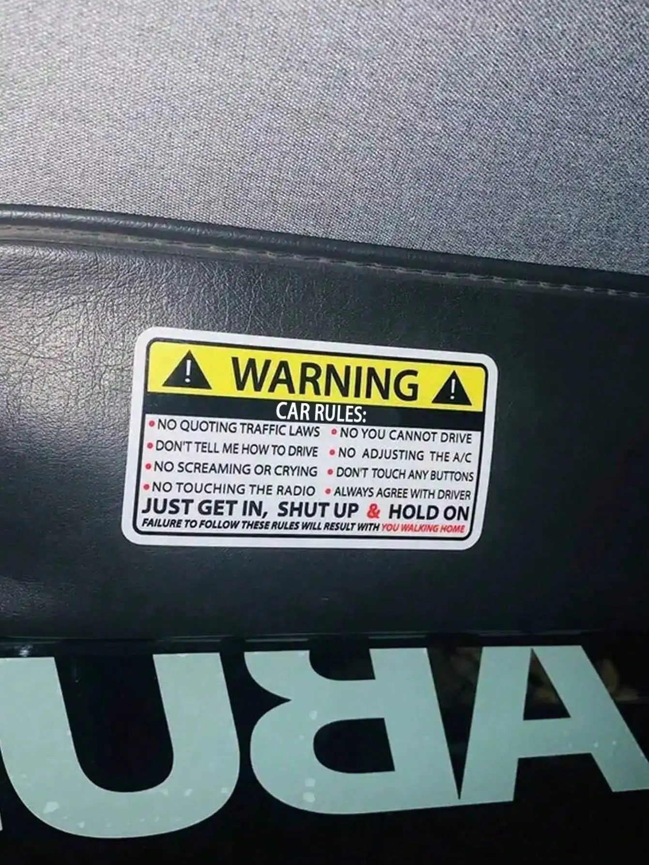 Car Interior Safety Warning Stickers Sun Visor Window Graphics Bumper Waterproof Car Stickers Automotive Pvc Vinyl Film Stickers