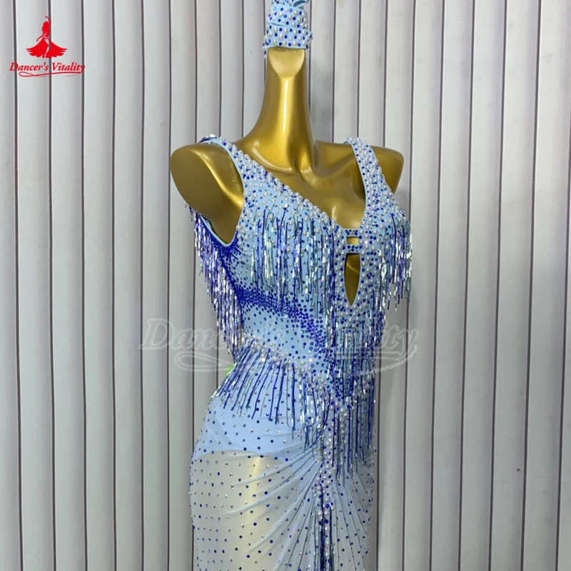 Esame laureato di danza latina femminile, personalizzazione dell'attrezzatura per spettacoli e competizioni Jive Salsa Samba Chacha Rumba Dress