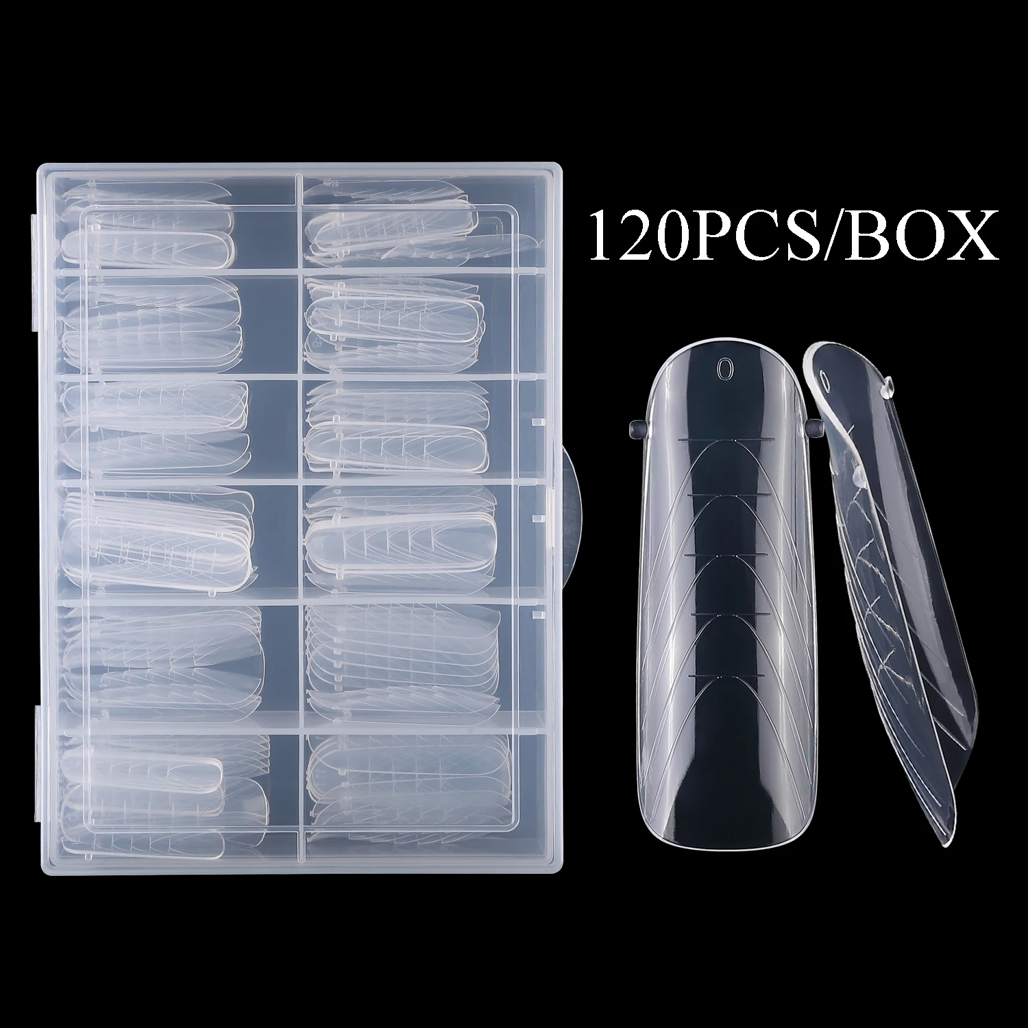 120PCS Matte Full Cover Dual Nail Top Molds Quick Building Poly Gel Nail Extension Forms DIY Manicure Tools