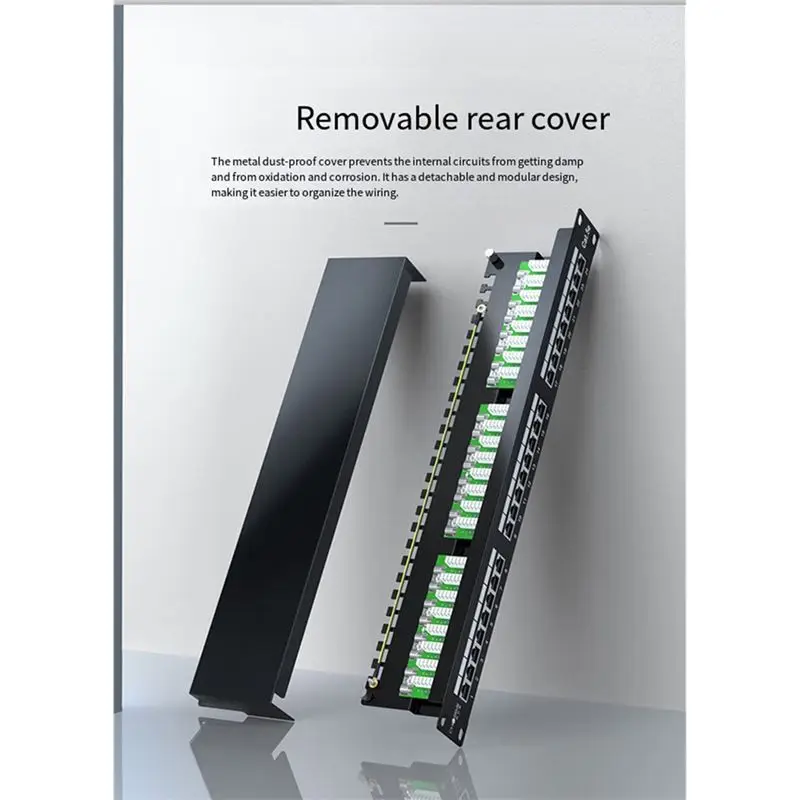 B27B 19-Inch RJ45 Port Rack Cat 5E Network Patch Panel For Network Cabinet Integrated Cabling And Concealed Wiring