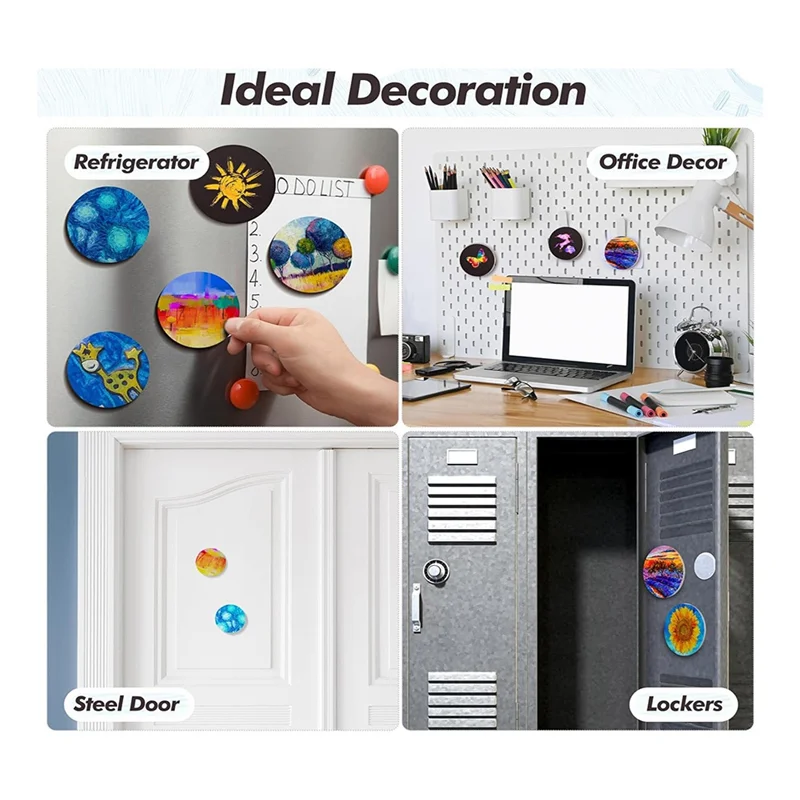 

50Pcs Magnetic Painting Canvas Panels 3 Inch Small Canvas For Refrigerator Storage Cabinets Watercolor Acrylic Paint Art-ABXK
