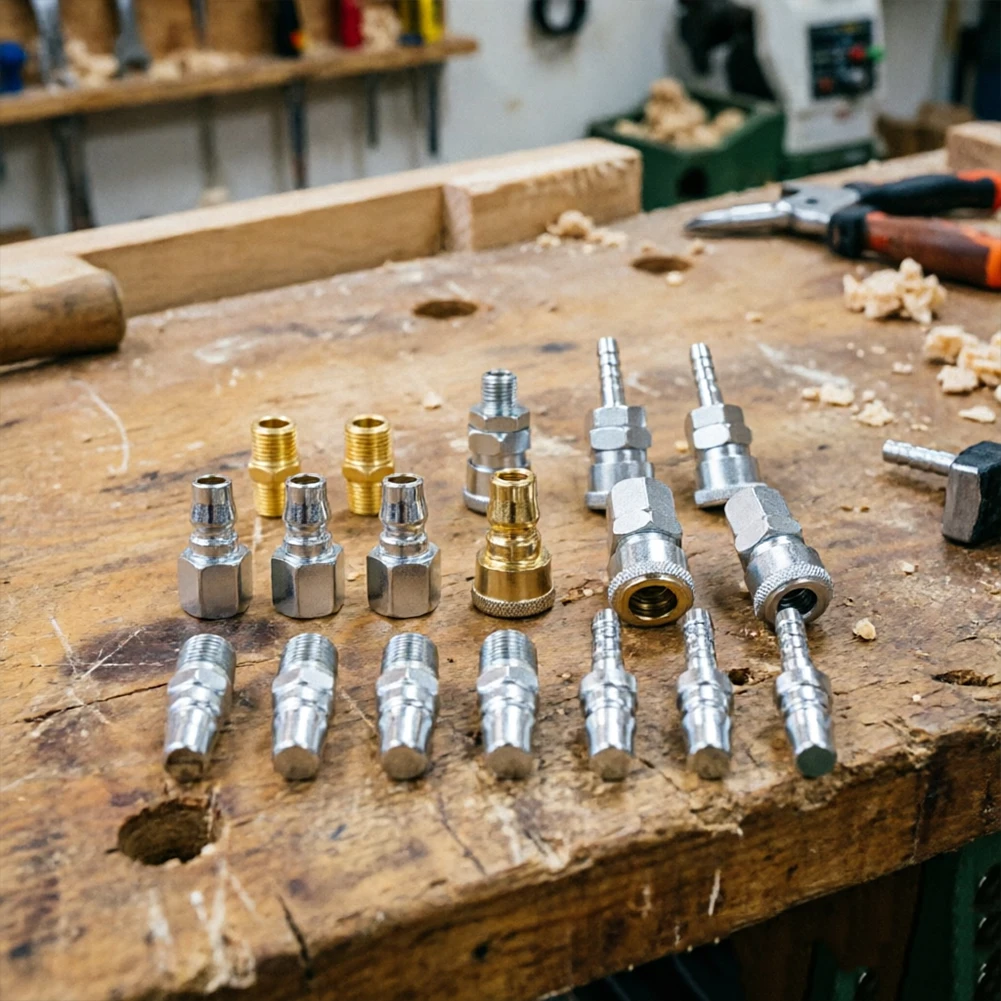Quick Connect Air Fitting Set 18 pcs for Industrial Applications with Reliable Performance and Frequent Use Durability