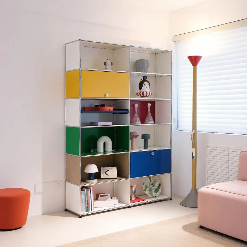 Multi-layer bookcase Home study Color storage bookshelf cabinet