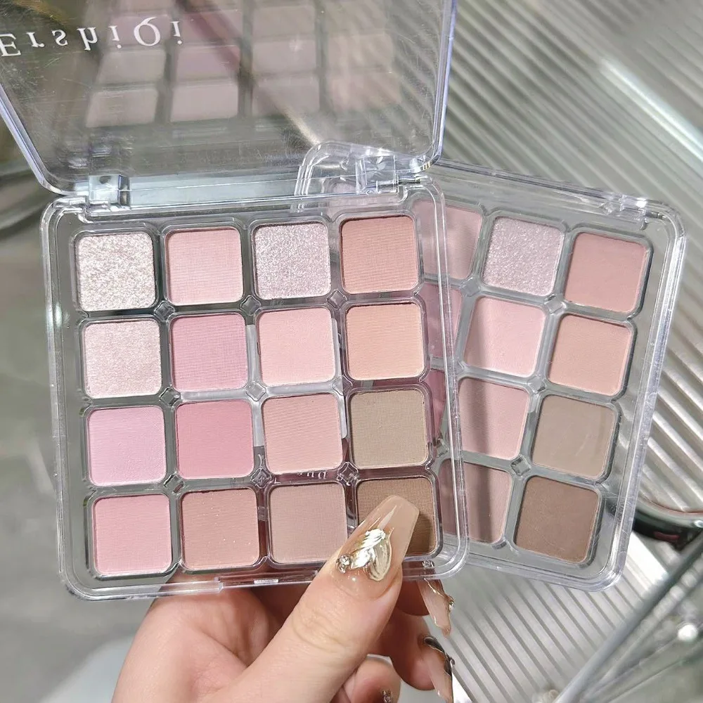 新しい 16 色のアイシャドウパレットヌードブレンド可能なマットアイシャドウパレット長期的なネオンウォームスパンコールアイシャドウアイメイクアップツール