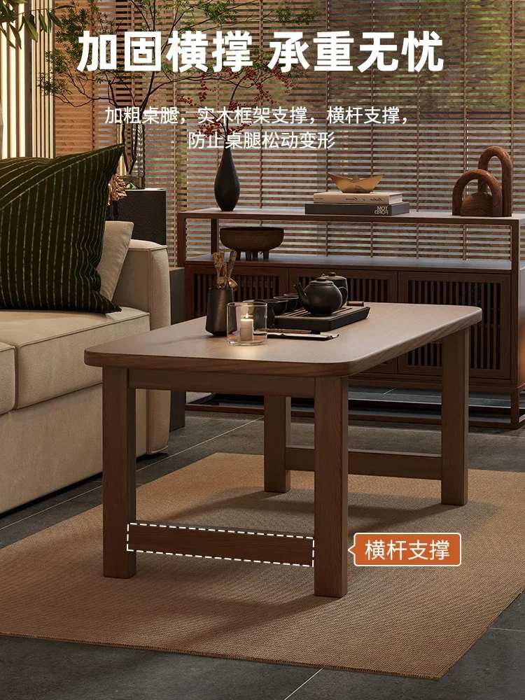 Solid Wood Coffee Table Foldable Small Living Room Office Household Low Chinese Foot Tea
