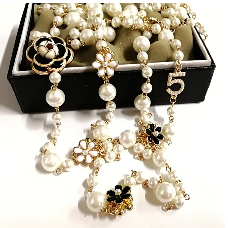 Luxury Crystal Bee Pearl Pendant Necklace Earring Jewelry Set  For Women Party