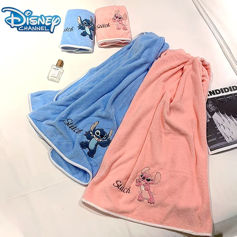 Disney Stitch Badet uch Handtuch Set Cartoon niedlichen rosa Engel Badet uch Bade möbel Geschenke lustig