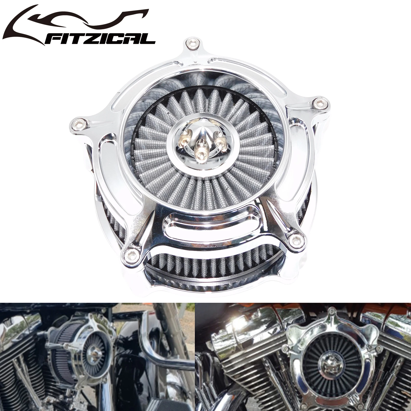 Filtr powietrza motocykl chromowany filtr filtr powietrza dla Harley Sportster Touring Street Road electride Softail Dyna Street Bob