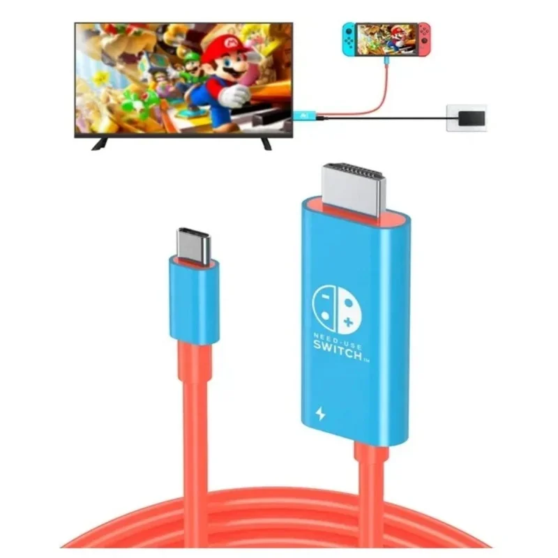 كابل تحويل USB محمول بطول 2 متر 4 كيلو 30 هرتز إلى HDMI لوضع إرساء التلفزيون على سطح نينتندو سويتش Steam Deck