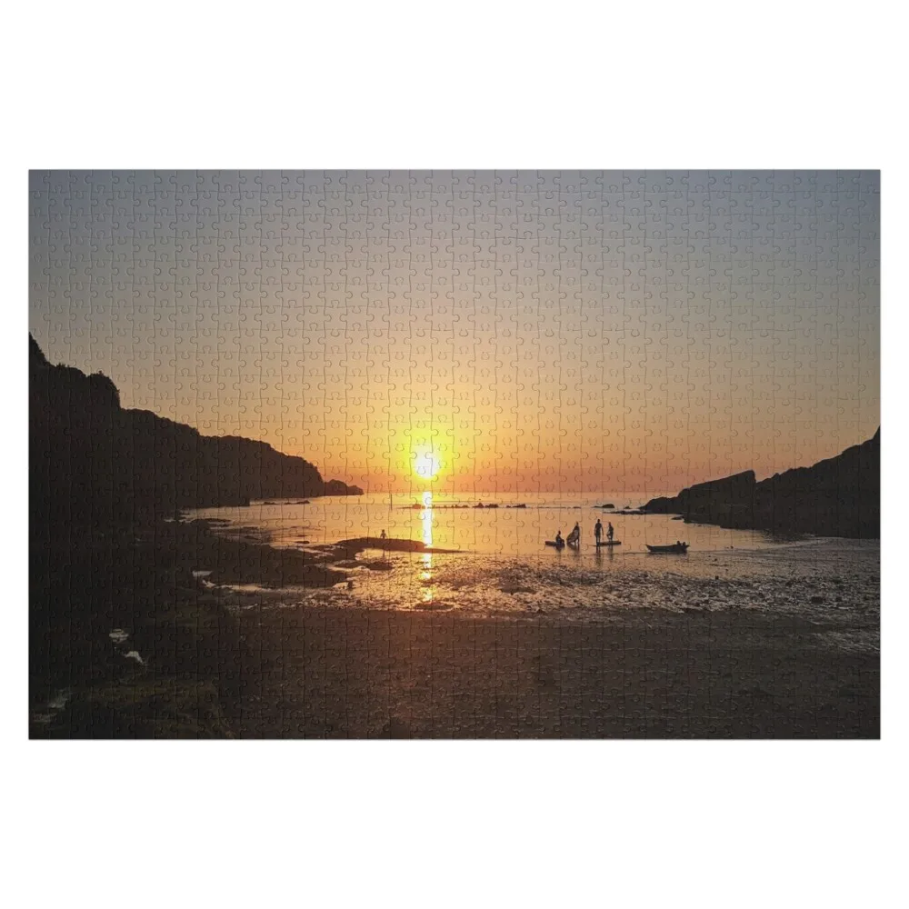 

Sunset At Combe Martin Bay Jigsaw Puzzle Wooden Name Custom Jigsaw Wooden Adults Custom Child Puzzle