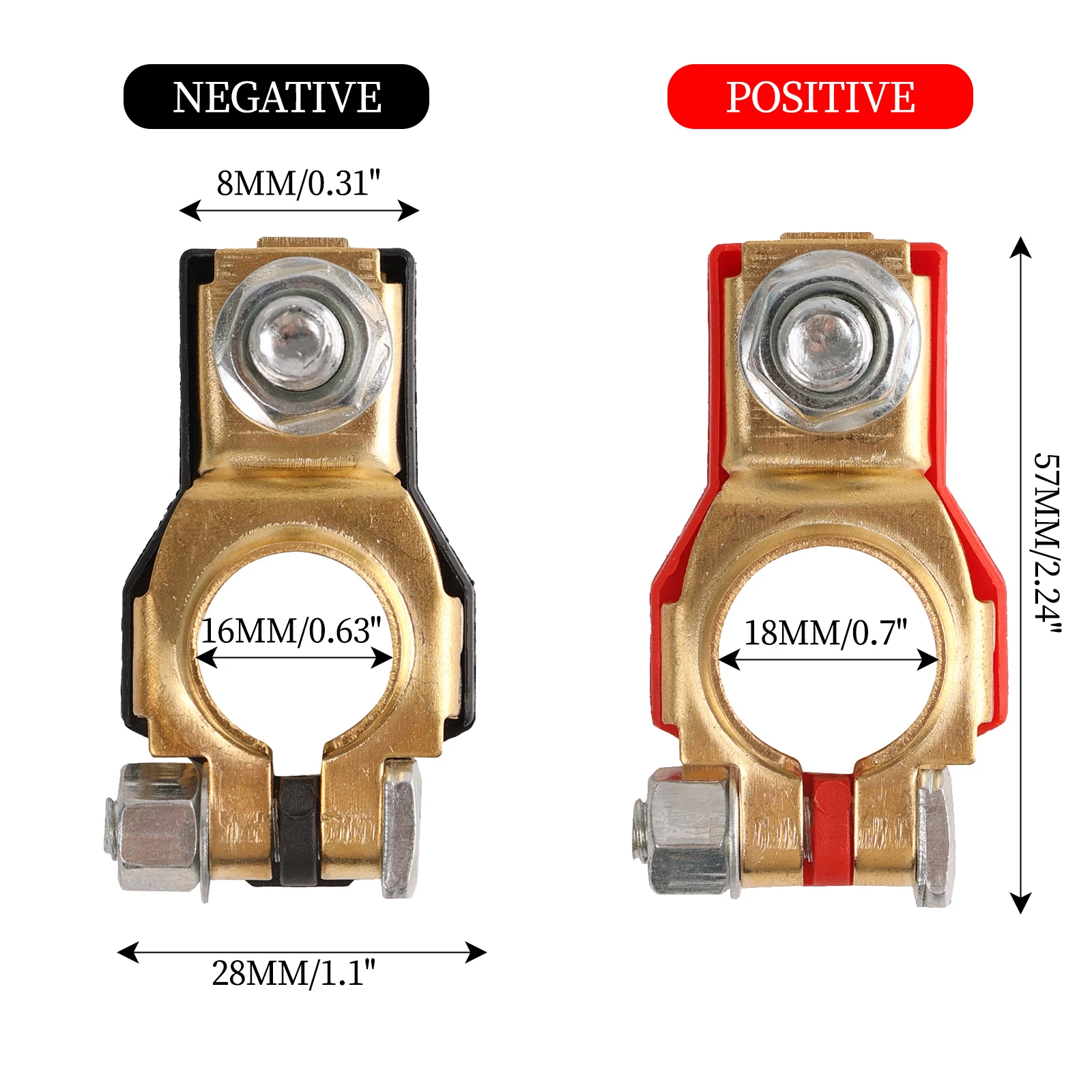 Auto Car Battery Terminal Connector Battery Clip 1 Pair 2Pcs Quick Release Battery Terminals Clamps Clips Copper For Car Caravan