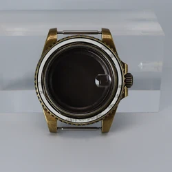 FEIYASHI 40mm bronz erkek saati kılıf paslanmaz çelik safir kristal cam aksesuar parçaları Seiko NH35 NH36 arama hareketi