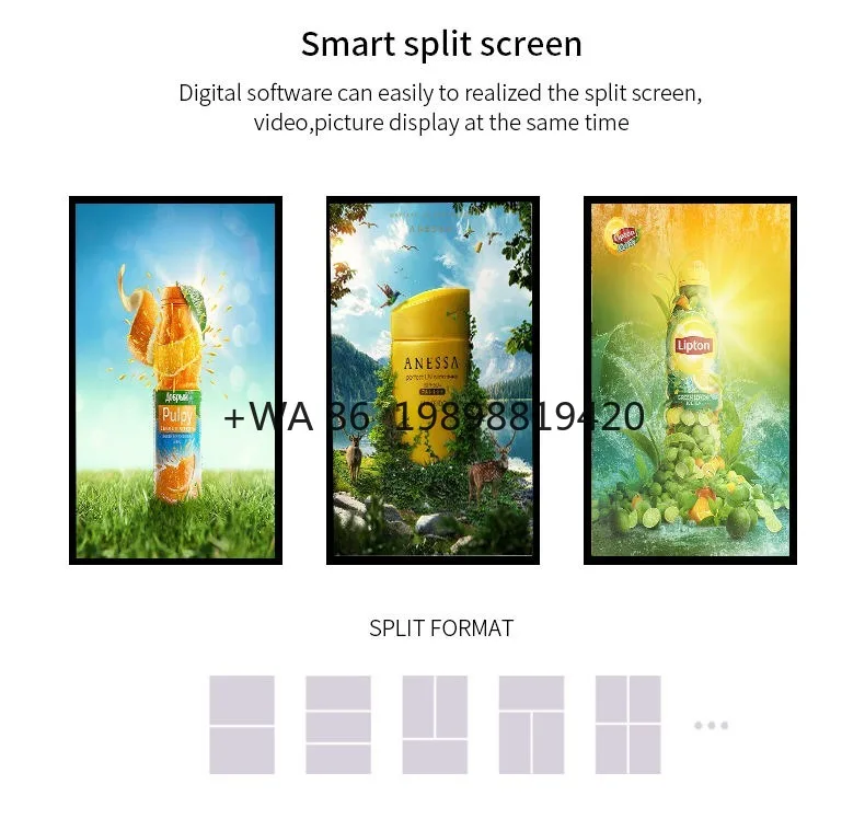 Señalización Android Player Pantalla de dos caras de pie para Club Bus Digital personalizado