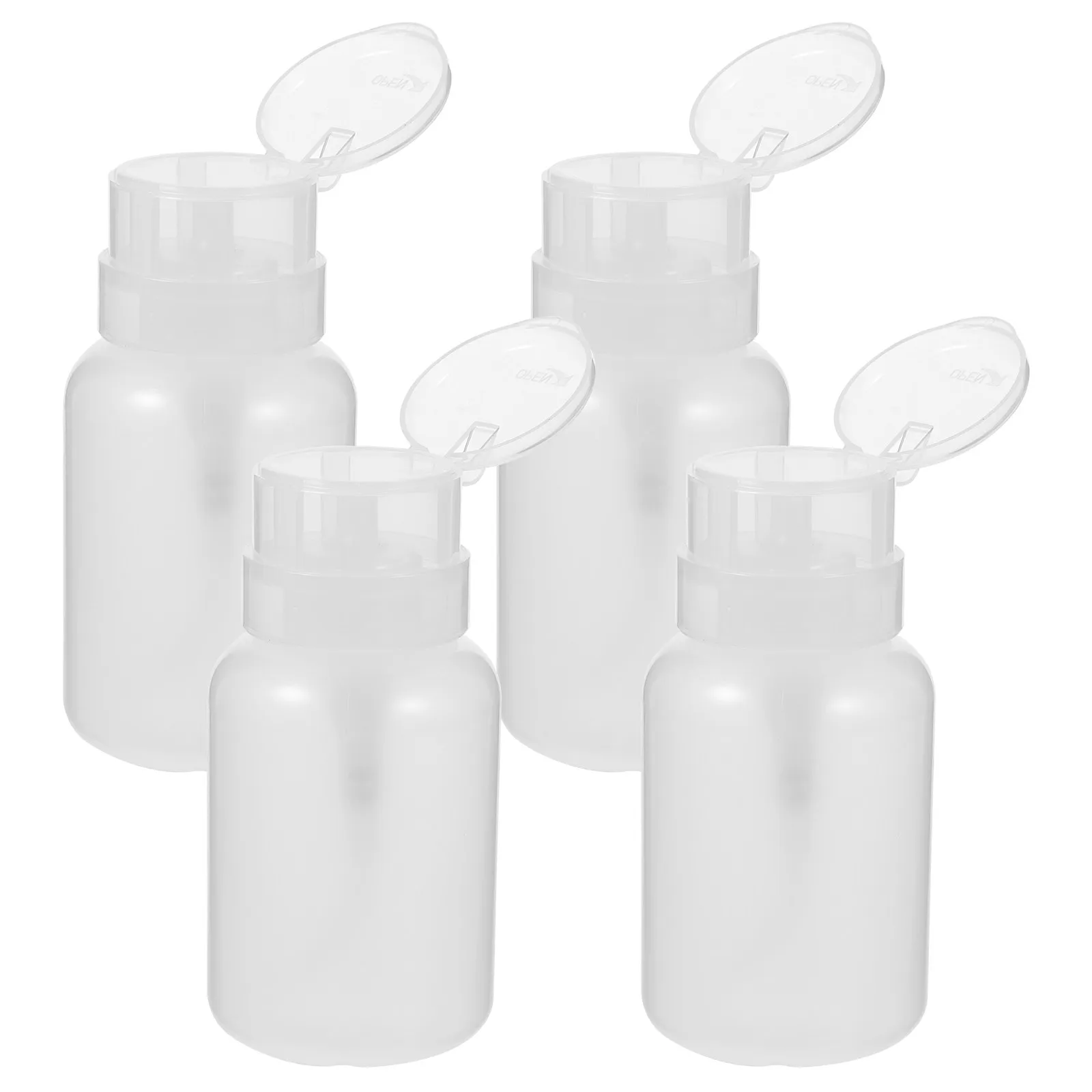 

4Pcs 250Ml Empty Pump Bottles Refillable Liquid Dispensers Press Type for Nail Polish Remover Body Wash Hand Soap Shower Room