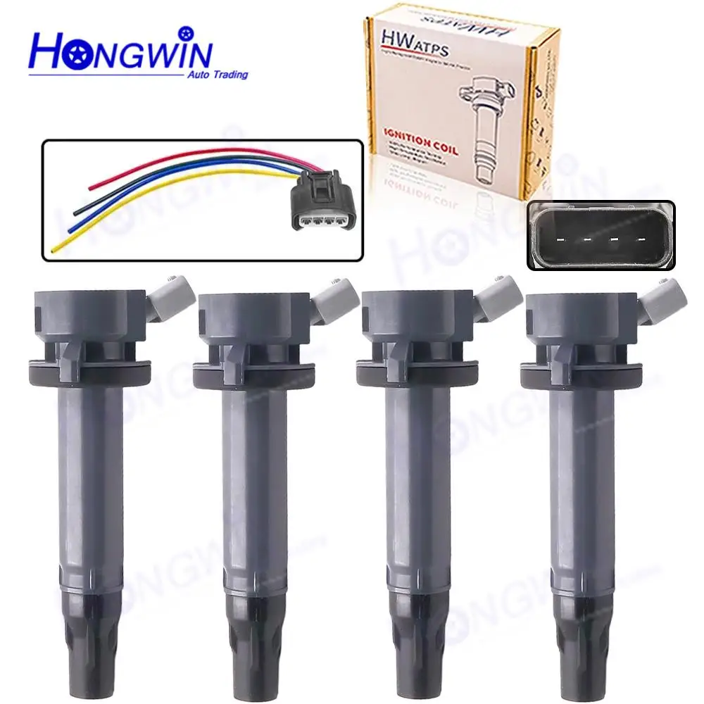 4PCS/SET 19070-B1011 19070-B1010 Ignition Coil & Plug For DAIHATSU BEGO COPEN EXTOL MATERIA M4 SIRION M3 TERIOS J1 J2 1.3 1.5
