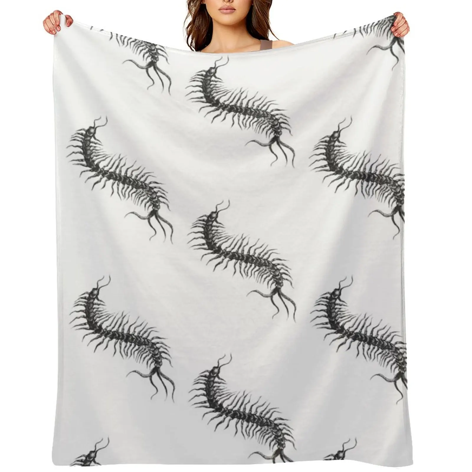

Centipede blackwork design Throw Blanket Sleeping Bag For Sofa Thin Decorative Beds sofa bed Blankets