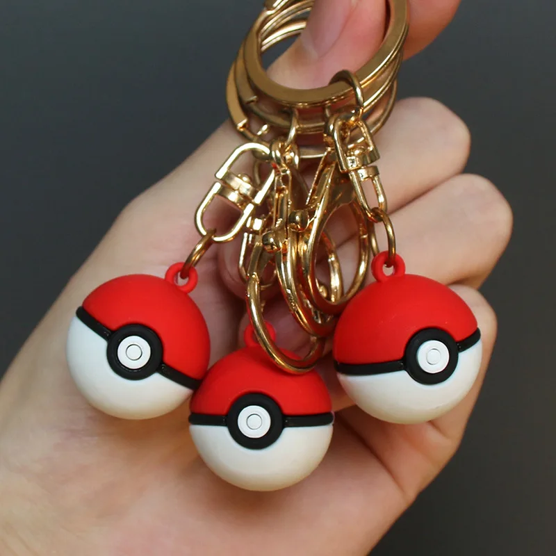 Anime Pokemon PokeBall Key Chains Pvc Model Figure Toys Cartoon Children Birthday Christmas Gift