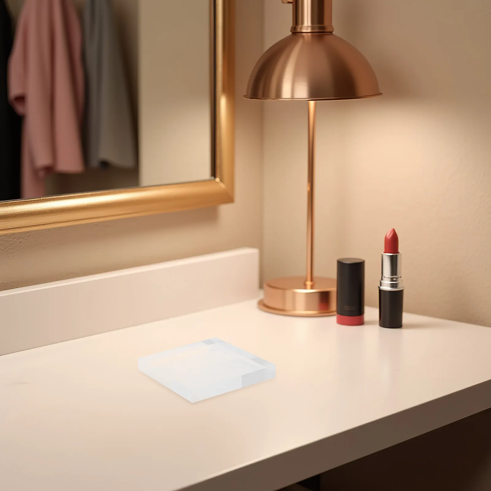 

Набор из 2-х прозрачных акриловых кубов-подставок для ювелирных изделий, полированные квадратные подставки для витрин бутиков