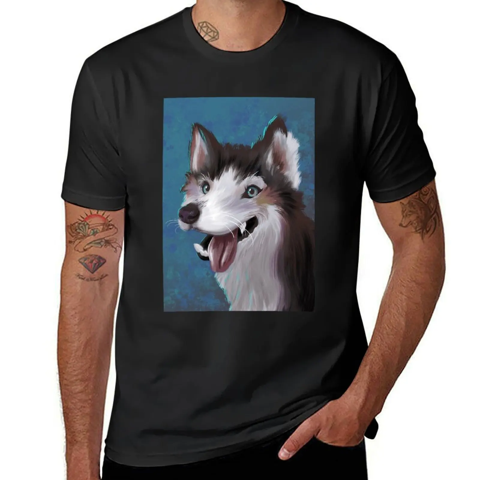 

Dog portrait T-Shirt aesthetic clothes summer clothes funnys Aesthetic clothing mens graphic t-shirts big and tall