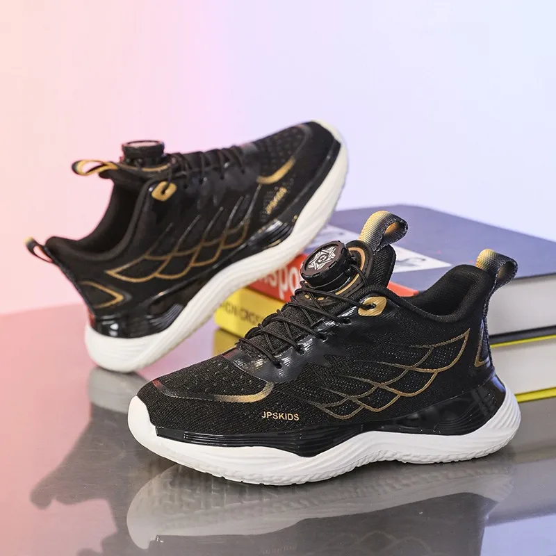 A pair of children's lightweight rotary lock sports shoes, roomy supportive sneakers for all outdoor daily activities AY-L9960