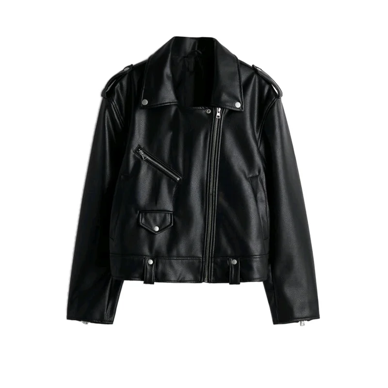 

Новая женская мотоциклетная куртка-пальто на осень-зиму с длинными рукавами, плоским воротником, на молнии, повседневная, из полиэфирного волокна