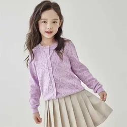 2023 BP Spring&Autumn Pink Cardigan Princess Wool Coat For Baby Girl Kids Cherry Knitted Sweaters Infant Knitwear Coat