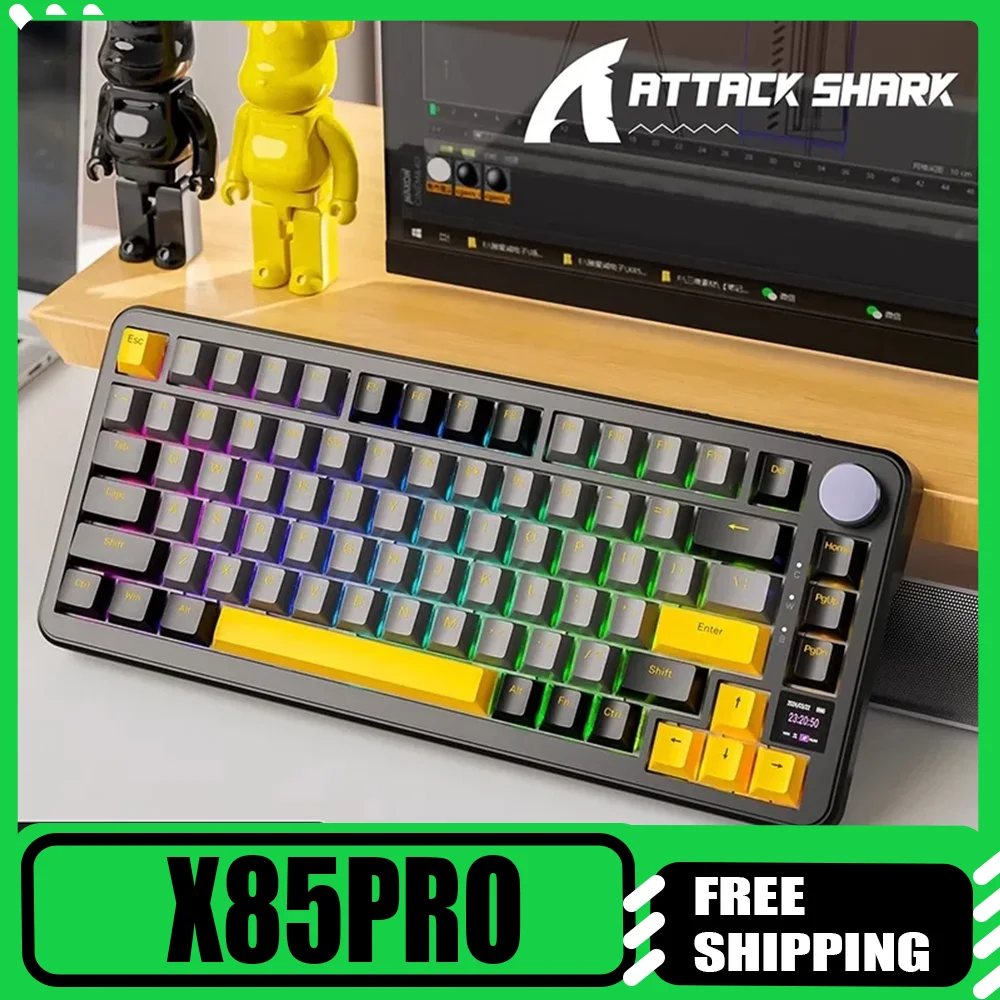 

Attack Shark X85PRO Bluetooth Механическая клавиатура Трехрежимная беспроводная с возможностью горячей замены RGB Игровые аксессуары для ПК и геймеров Подарки