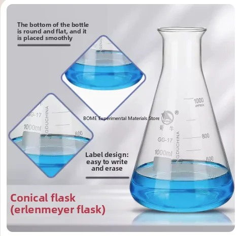 

Wide Mouth Erlenmeyer Flask Conical Flask 50ml 100ml 150ml 250ml 500ml 1000ml 2000ml Lab Glassware