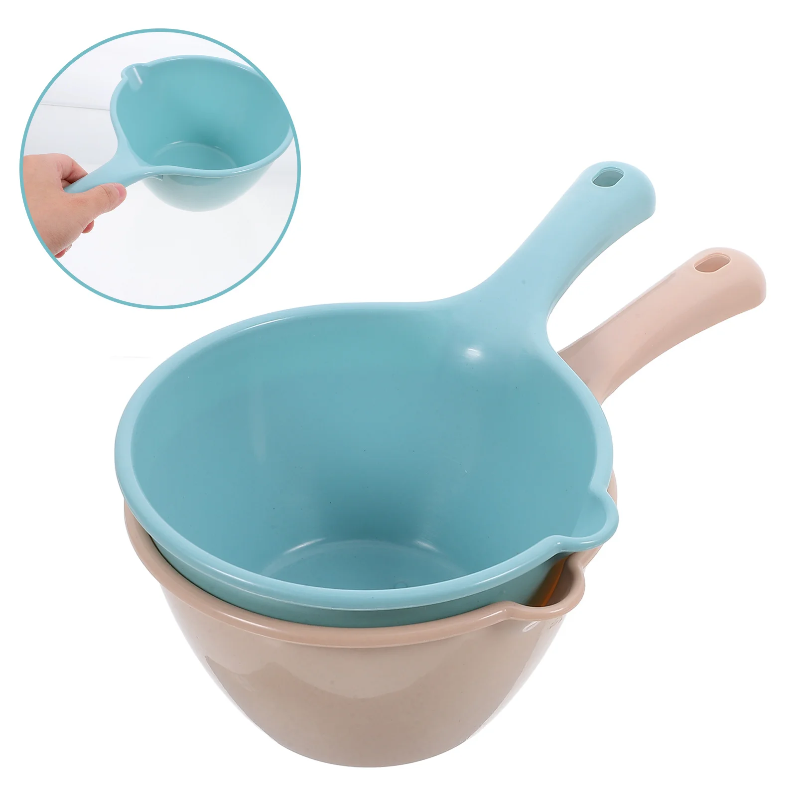 

2Pcs Plastic Kitchen Water Ladle Scoop Water Bailer Multipurpose Ergonomic Handle for Washing Vegetables Fruit Plant Watering