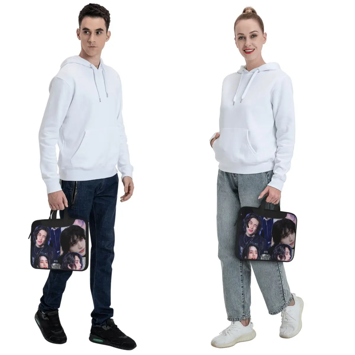 HyunJin Korean Kpop Singer Crossbody Laptop Bag Case Computer Bag 13 14 15.6 Inch Notebook Pouch for Macbook Pro