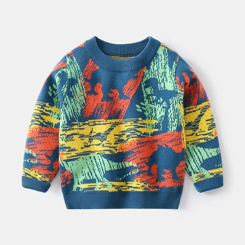 Dinosaur Toddler Boys Sweaters Kids Pullover Winter Children's Clothes