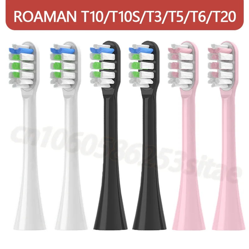 Cabezales de repuesto para cepillo de dientes ROAMAN para cabezales de cepillo de dientes eléctrico T3/T5/T10/T10S/T20/E7/V5, cabezales de cepillo con boquillas DuPont suaves