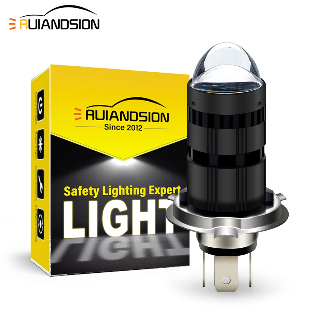 

Ruiandsion H4 LED Car Light Bulb High Low Light 35W Halogen Lamp Replacement Bulb Motorcycle Headlamp Wide Voltage 9-80V White