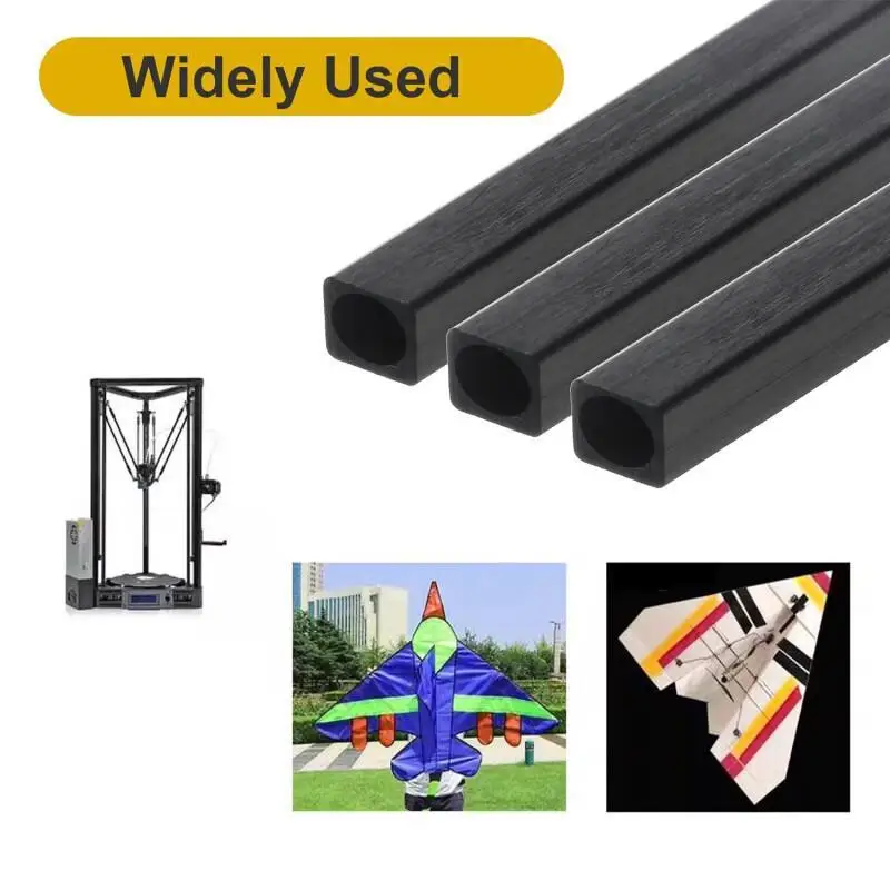 1-3 stuks koolstofvezel vierkante buis, 2 mm 3 mm 4 mm 5 mm 6 mm 8 mm 10 mm buitendiameter, 250 mm / 500 mm lengtes rond/vierkant interieur