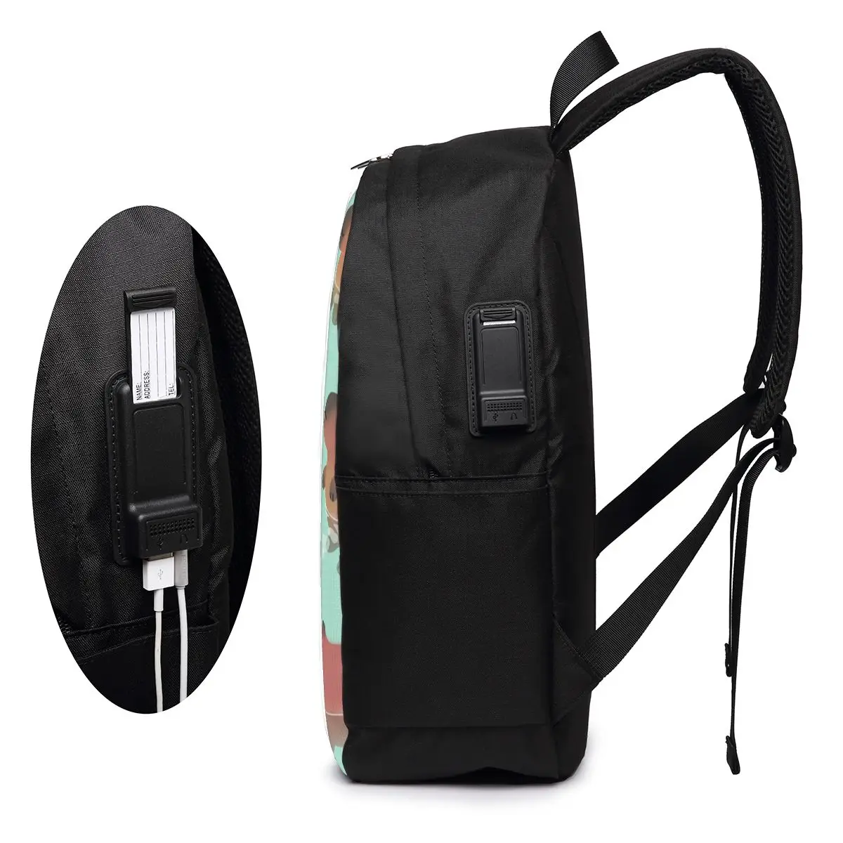 Capybara Animal Pattern Backpack Travel Notebook Bag Computer College Student School Bag Laptop Shoulder Bags for Men Women view 5