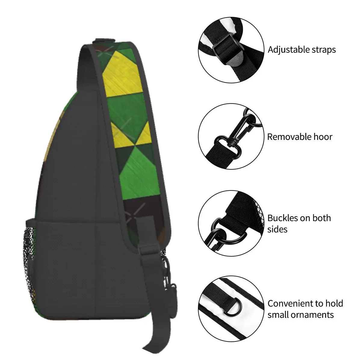 Triforce Quest-Sac de poitrine personnalisable pour bureau, sac de grande capacité, beau cadeau, vacances