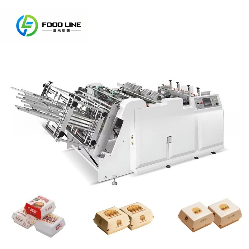 Automatic Take Away Lunch Food Box Making Machine Disposable Paper Lunch Hamburg Burger Box Forming Machine Food Container Maker