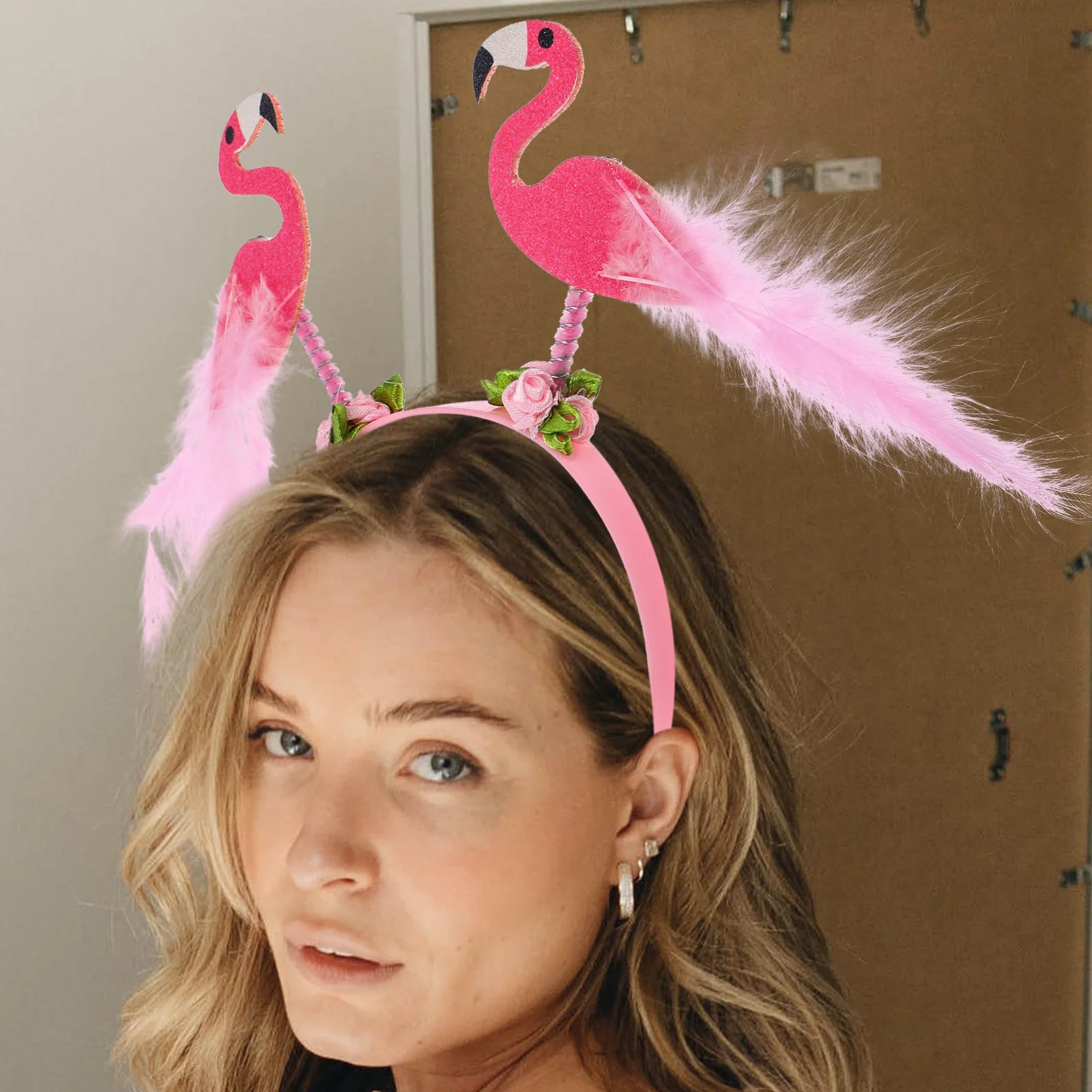 

Flamingo Headpiece Headband Headdress for Tropical Party Miss Hair Hoop Girl Headbands