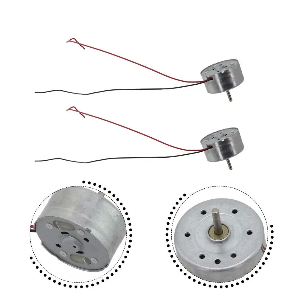 5Pcs Durable DC 1.5V-6V RF-300 DC Motor 24mm Round 2Pin Micro 300 Motor Compact Metal Brush Motor for Hanging Neck Fan