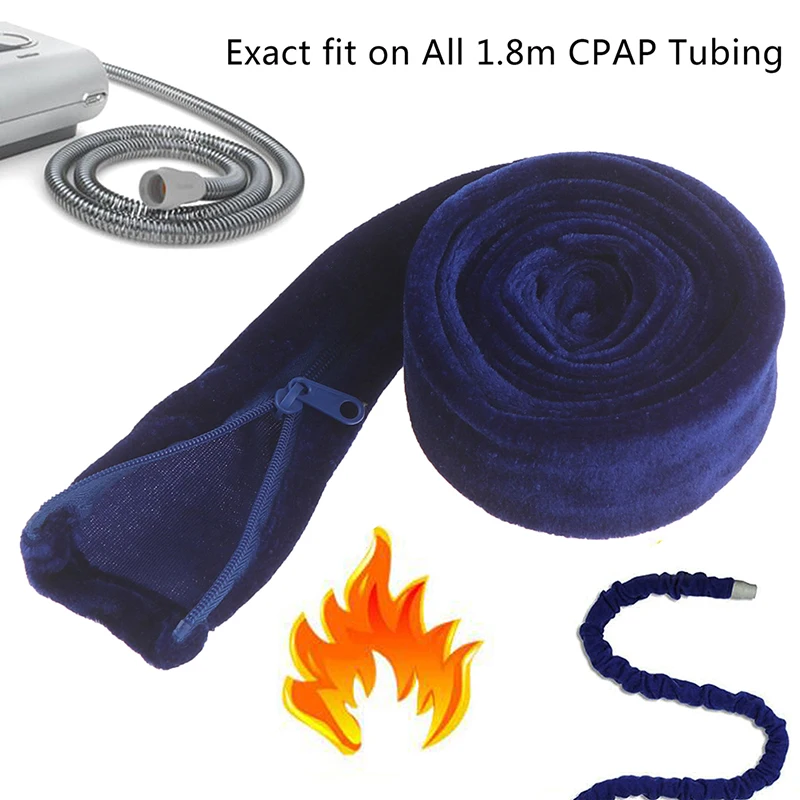 73.2in Reversable CPAP Tube Cover Hose Wrap Tubing Cover Zipper Hose Hook Loop