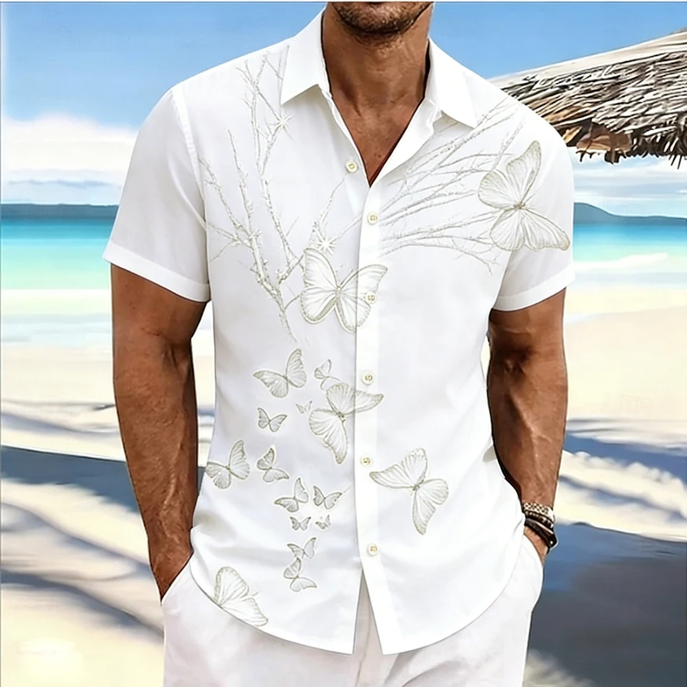 

2026 Men's New Short Sleeve Shirt Natural Insect HD 3D Printed Shirt Hawaiian Beach Party Clothes Men's Ready Supply for You