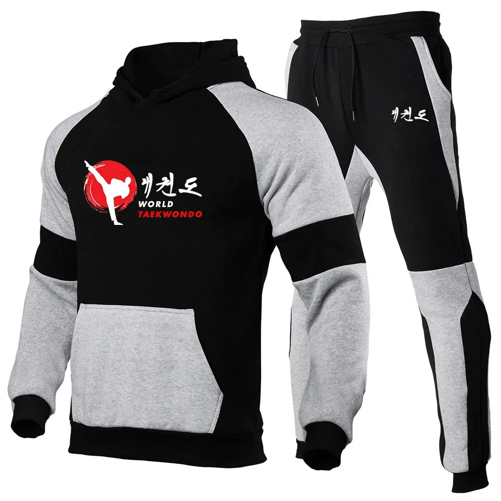 2024 New WTF World Taekwondo Federation Men's Spring and Autumn Zipper Fashion Casual Printing Zipper Top+ Sports Pants Suit