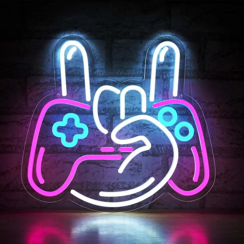 Gamer LED Neon Sign Lightness Controllable USB Powered Neon Light for Wall Decor Man Cave Game Room Party Christmas Ornament