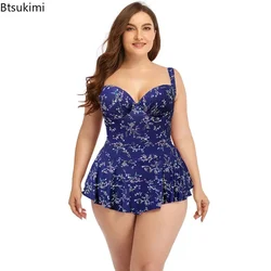 Nuevo 2024 traje de baño de verano para mujer, traje de baño ajustado de una pieza para mujeres gordas, trajes de playa de gran tamaño, conjuntos de Bikini para mujer de talla grande