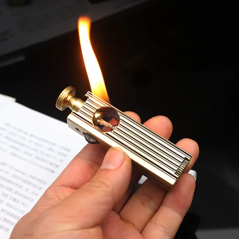 Slijpschijf Torch Vuursteentje Metalen Vintage Gratis Fire Kerosine Olie Pijp Compact Aansteker Winddicht Gadgets Voor Mannen